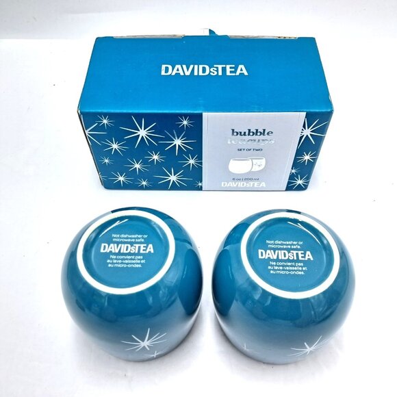 Davids Tea Night Sky Star Burst Ceramic Bubble Teacups-Set of 2-6 Ounces Each - Picture 4 of 7